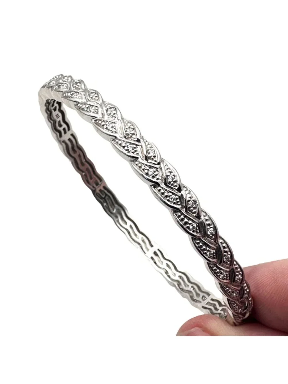 Belle Etoile Bangle Bracelet Sterling Silver Cubic Zirconia